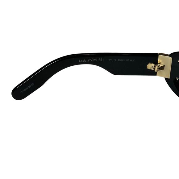 Dior "Lady" Black 95.22 R1I Oval Cat Eye Shield Sunglasses 51-25-110 NEW - Picture 5 of 6